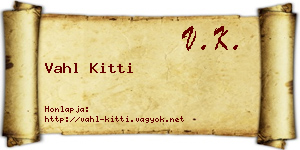 Vahl Kitti névjegykártya