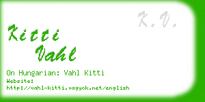 kitti vahl business card